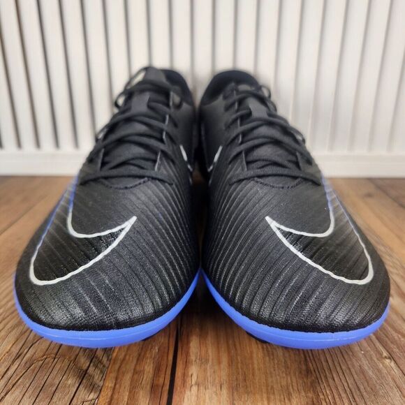 Nike Mercurial Vapor 15 Club FG/MG Men Sz 13 Black Blue Soccer Cleats DJ5963-040 - Picture 2 of 9